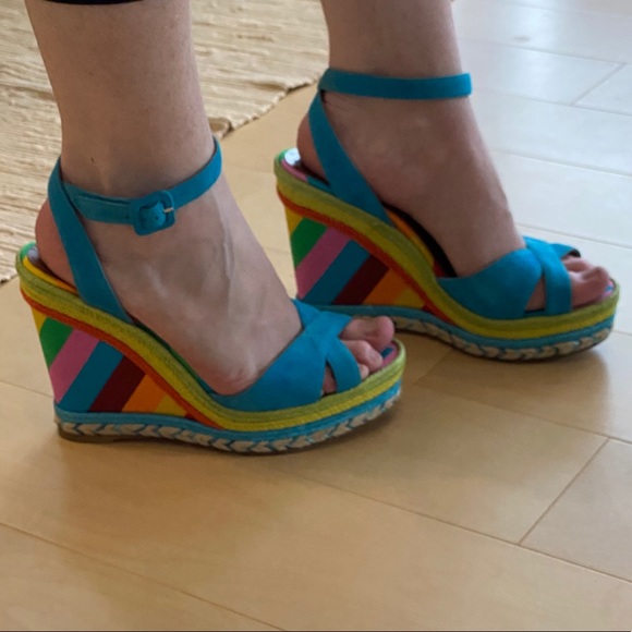 Valentino Rainbow Wedges - Picture 8 of 11
